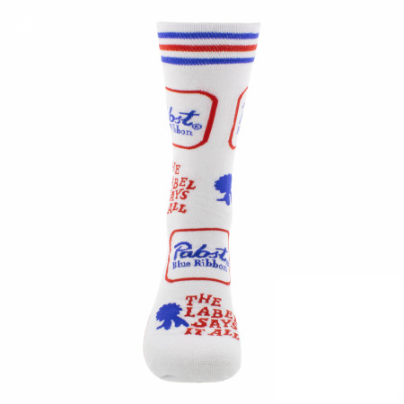 Pabst Blue Ribbon Cans and Labels Crew Socks 2-Pack in Beer Can