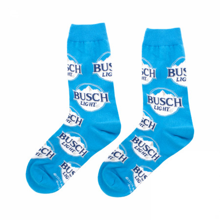 Busch Light Logo and Stripes Crew Socks 2-Pack in Beer Can