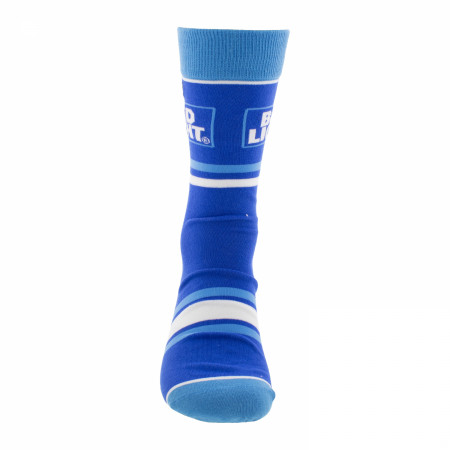 Bud Light Logo and Stripes Crew Socks 2-Pack in Beer Can