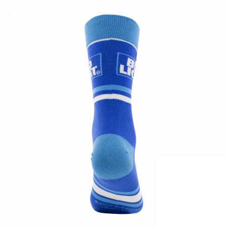 Bud Light Logo and Stripes Crew Socks 2-Pack in Beer Can