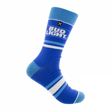 Bud Light Logo and Stripes Crew Socks 2-Pack in Beer Can