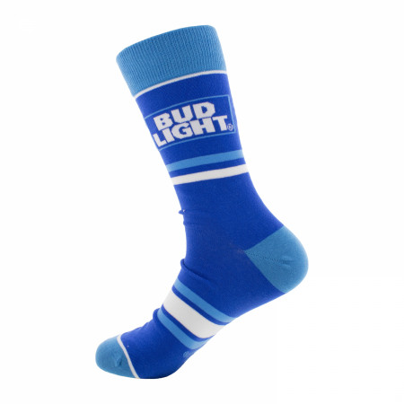 Bud Light Logo and Stripes Crew Socks 2-Pack in Beer Can