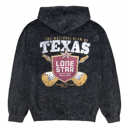 Lone Star Beer Guitar Logo Front and Back Print Pullover Hoodie