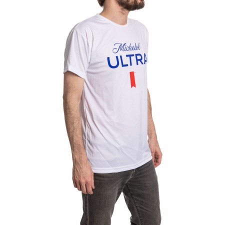 Michelob Ultra Large Logo White Colorway Wicking Rash Guard Shirt