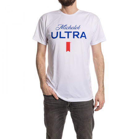 Michelob Ultra Large Logo White Colorway Wicking Rash Guard Shirt