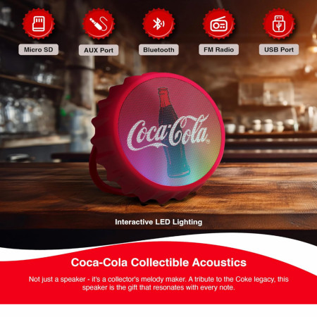 Coca-Cola Bottle Cap Shaped Bluetooth Speaker
