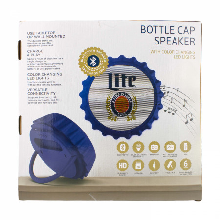 Miller Lite Bottle Cap Shaped Bluetooth Speaker