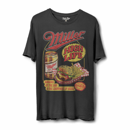 Miller High Life Vintage Burger and Beer T-Shirt by Junk Food