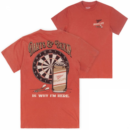 Miller High Life Darts and Beer Front and Back T-Shirt by Junk Food