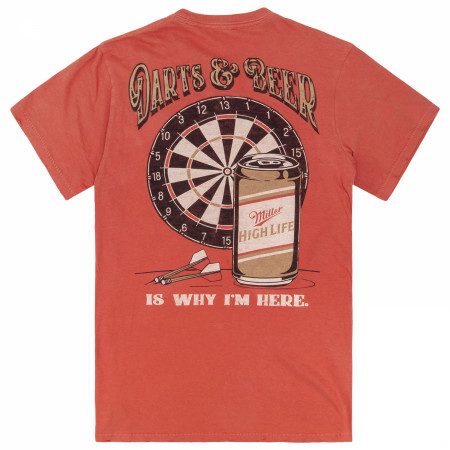 Miller High Life Darts and Beer Front and Back T-Shirt by Junk Food
