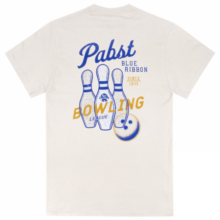 Pabst Blue Ribbon Bowling League Front and Back Print T-Shirt