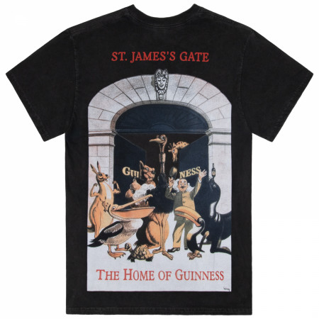 Guinness St. James Gate Home of Guinness Front and Back Print Mineral Wash Premium T-Shirt