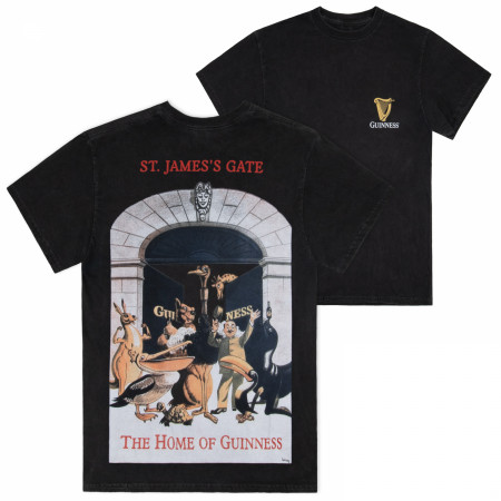 Guinness St. James Gate Home of Guinness Front and Back Print Mineral Wash Premium T-Shirt