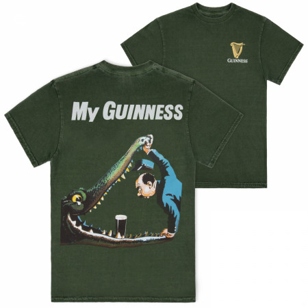 Guinness Gilroy Crocodile Front and Back Print Mineral Wash Premium T-Shirt