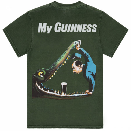 Guinness Gilroy Crocodile Front and Back Print Mineral Wash Premium T-Shirt