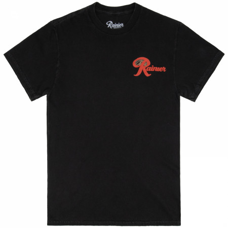 Rainier Naturally Brewed Front Back Print Mineral Wash T-Shirt