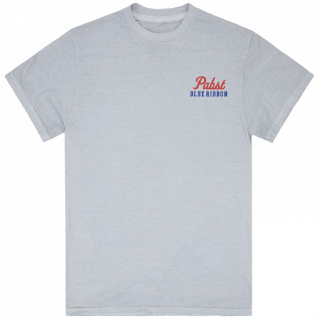 Pabst Blue Ribbon Crushed Can Front and Back Print Mineral Wash T-Shirt