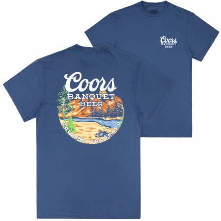 Coors Banquet Beer Landscape Front and Back Print T-Shirt