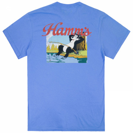 Hamm's Beer Fishing and Chilling Front and Back Print T-Shirt
