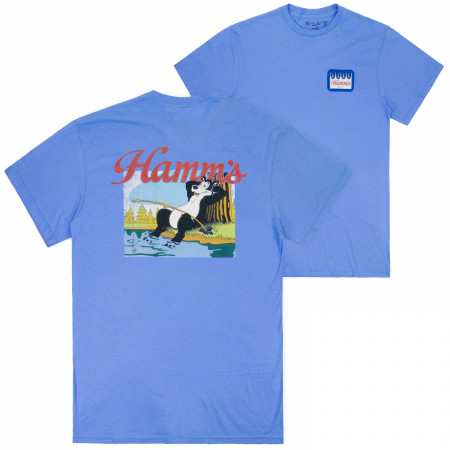 Hamm's Beer Fishing and Chilling Front and Back Print T-Shirt