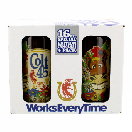 Colt 45 Special Edition Spicoli Donkey 16 oz Can Glass 4-Pack
