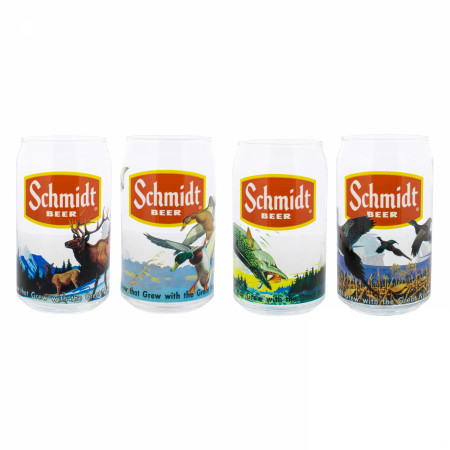 Schmidt Assorted Wildlife 16 oz Can Glass 4-Pack