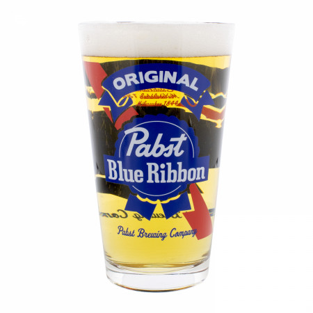 Pabst Blue Ribbon Classic Logo 16 oz Pint Glass 4-Pack
