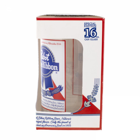 Pabst Blue Ribbon Label 16 oz Can Glass