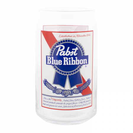 Pabst Blue Ribbon Label 16 oz Can Glass
