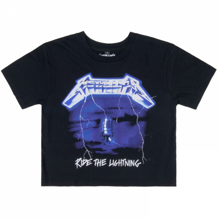 Metallica Ride The Lightning Front & Back Print Crop Top