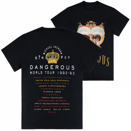 Michael Jackson Dangerous World Tour Front and Back Print T-Shirt