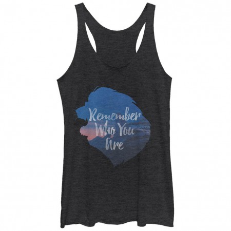 Disney Lion King Inspirational Silhouette Black Juniors Racerback Tank Top