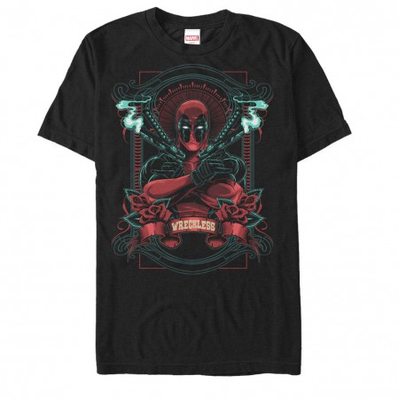 Deadpool Wreckless Black Mens T-Shirt