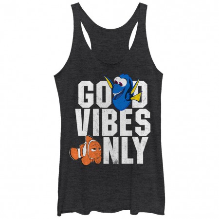 Disney Pixar Finding Dory Good Vibes Black Juniors Racerback Tank Top