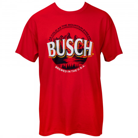 Busch Beer As Cold As the Mountain Stream Logo T-Shirt