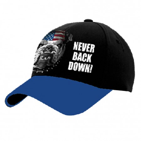 USA Patriotic Never Back Down Bulldog Baseball Hat