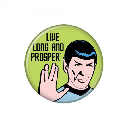 Star Trek Green Live Long And Prosper Spock Button