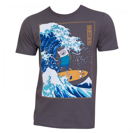 Adventure Time Men's Gray The Great Wave T-Shirt