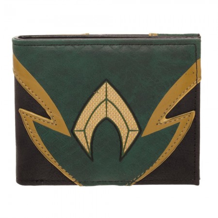 Aquaman Chrome Weld Patch Green Black Wallet