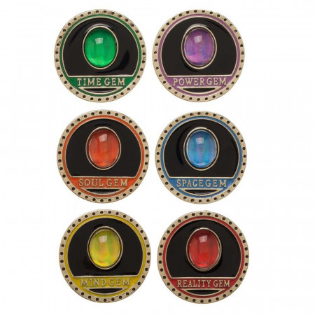 Avengers Infinity War Gauntlet Stones Lapel Pin Set