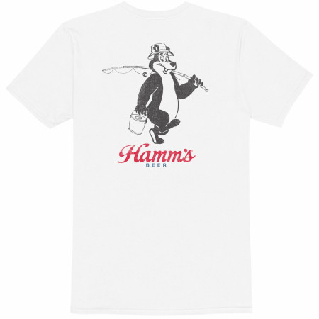 Hamm's Beer Gone Fishin' Front and Back Print T-Shirt