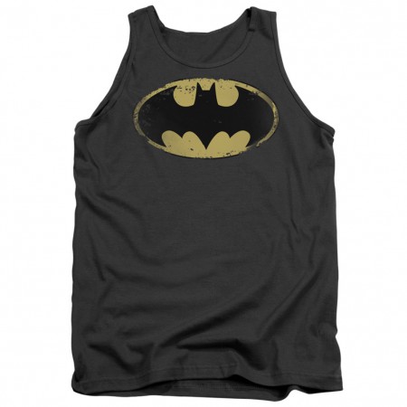 Batman Distressed Logo Grey Tank Top