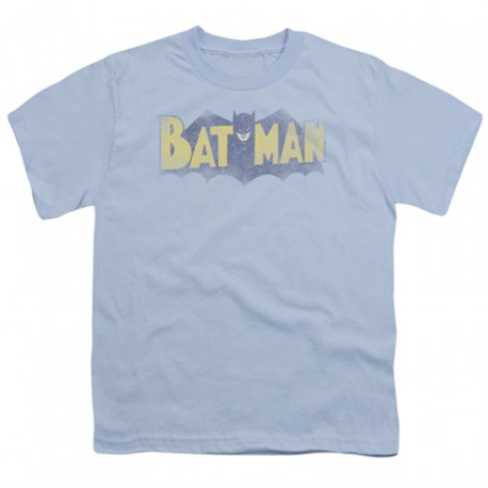 Batman Vintage Bat Logo Blue Youth Tshirt