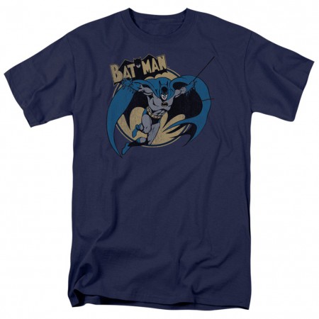 Batman Through The Night Men's Blue T-Shirt