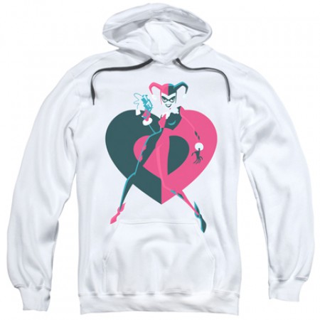 Harley Quinn Heart White Hoodie