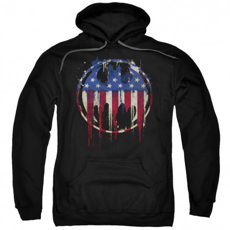 Batman Bleeding American Flag Logo Hoodie