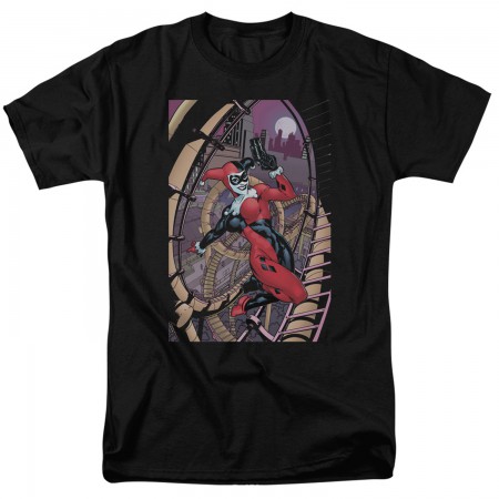 Harley Quinn Gun In Hand Men's Black T-Shirt