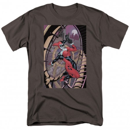Harley Quinn Pistol Pose Men's Grey T-Shirt