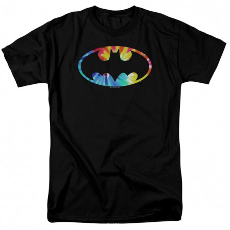 Batman Tie Dye Logo Men's Black T-Shirt