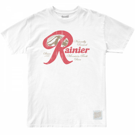 Rainier Beer Naturally Brewed Classic Logo White T-Shirt
